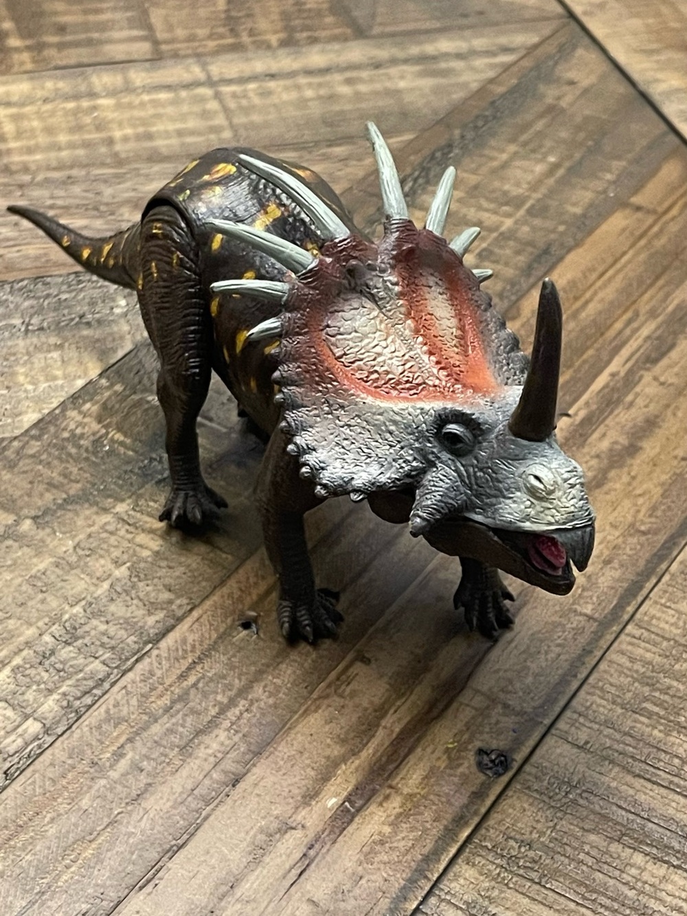 Kid Galaxy Dinosaur Toy STYRACOSAURUS Poseable Realistic 6 inch tall